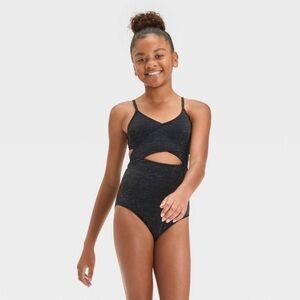 Black Sparkle Cutout Swimsuit